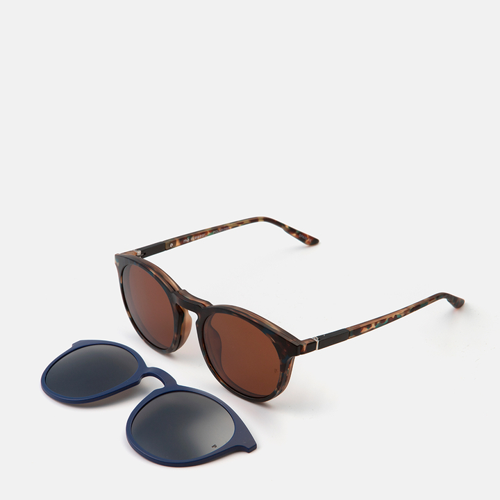 Global Vision Gafas de lectura +2.5 de aumento de montura marrón Demi con  lente transparente y pantallas polarizadas a juego con clip
