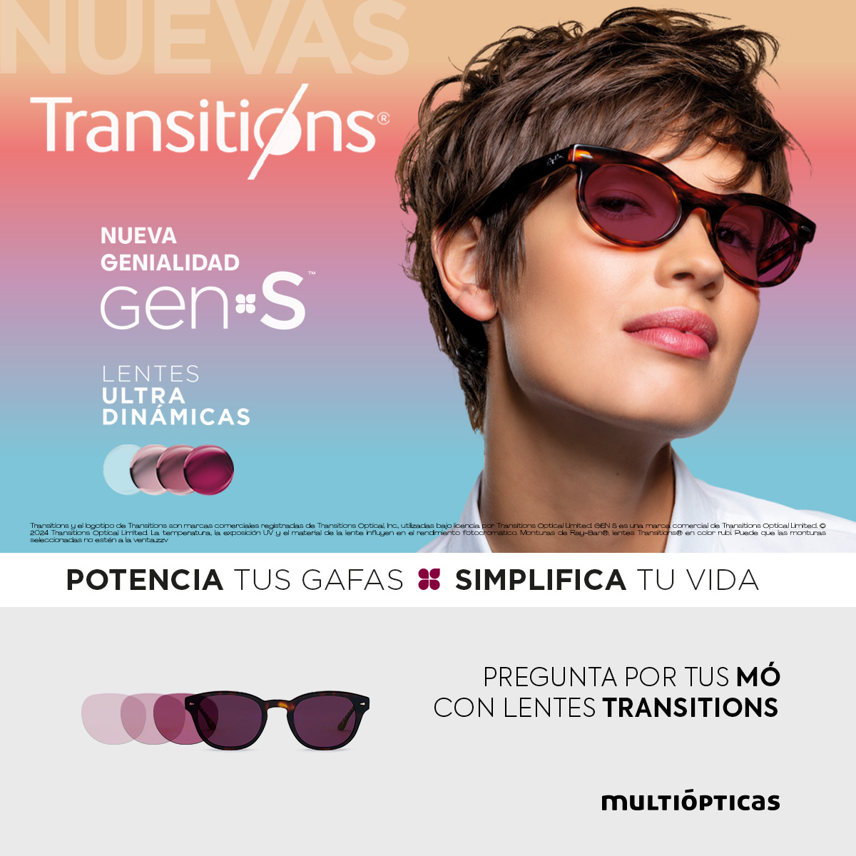 Nuevas lentes Transitions GEN S: claras en interiores, oscuras en exteriores