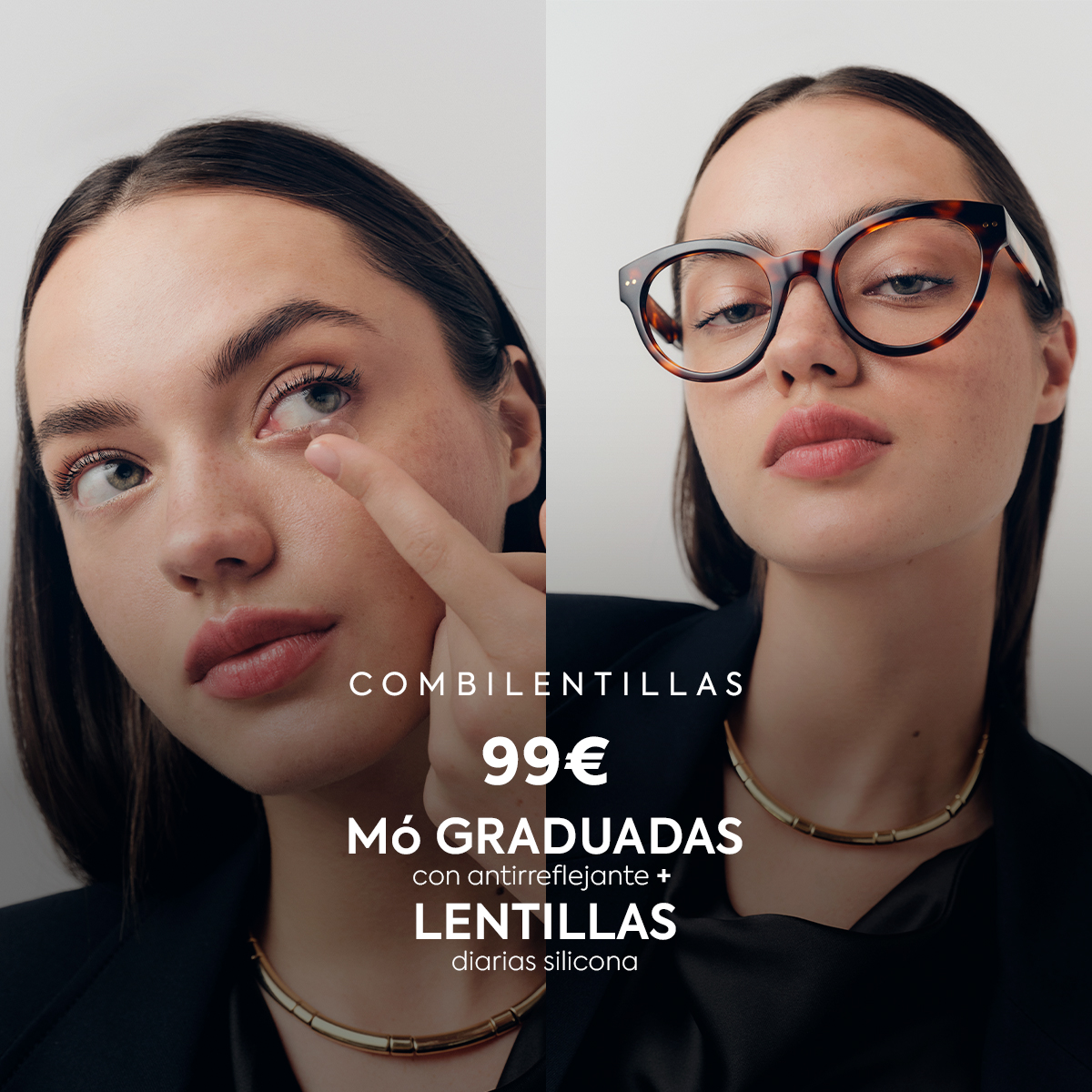 Combilentillas: gafas mó graduadas con antirreflejante + lentillas diarias de silicona por 99€